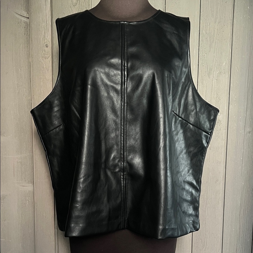 Faux Leather Shell Tank